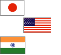 日本、アメリカ、インド